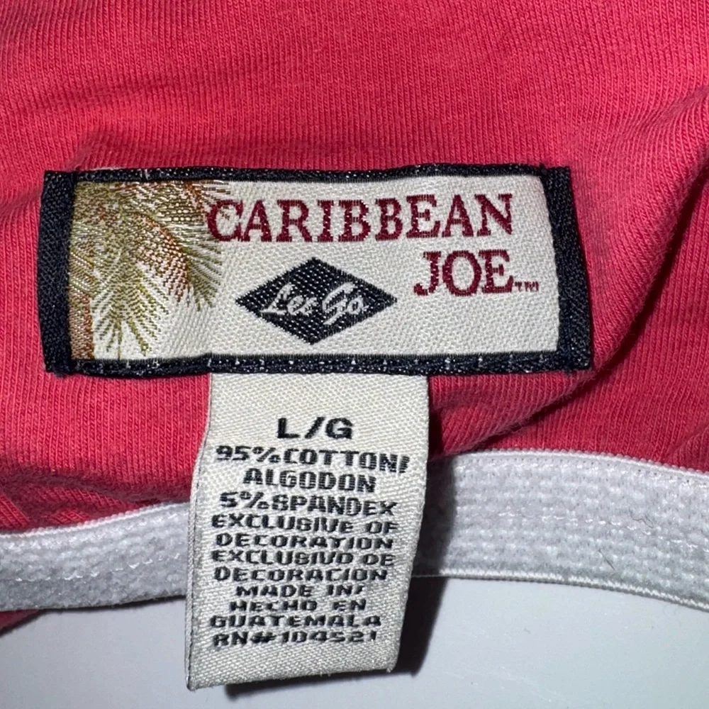Caribbean Joe Pink Lace Trim Camisole‎ Tank Top Large Y2K Built In Bra